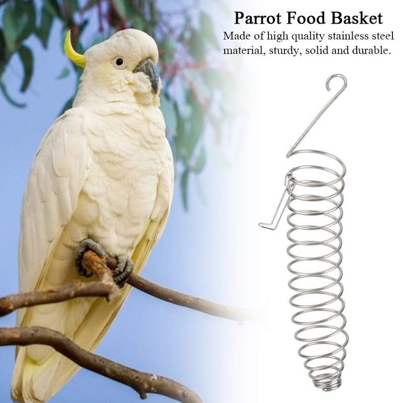 ViaGasaFamido Birds Food Basket, Stainless Steel Parrot Wheat Ear Fruit Vegetables Feeder Bird Foraging Food Basket Toy for Parakeet Cockatiel Conure African Grey Cockatoo Macaw Amazon Lovebird Finch - PawsPlanet Australia