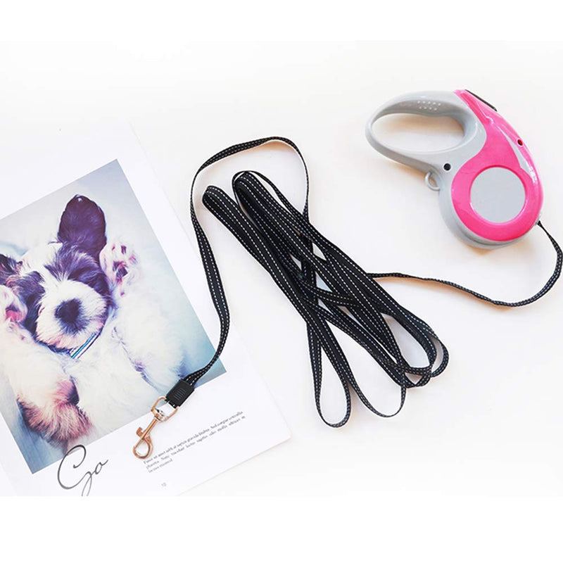 Retractable Dog Leash, 3M Heavy Duty Pet Walking Leash for X-Small/Small/Medium Dog or Cat up to 90 lbs, Tangle Free. One-Hand Brake (Pink) - PawsPlanet Australia