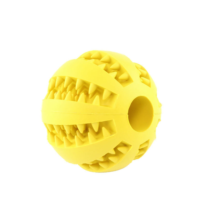 XiaoRui Pet natural rubber chewing ball, dog interactive training toy ball, safe and non-toxic cleaning ball 7 cm.(yellow) Yellow - PawsPlanet Australia