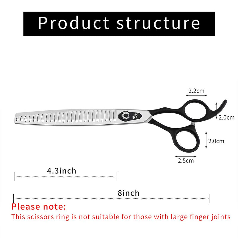 [Australia] - 8.0" Pet Grooming Scissors,Straight Scissors/Curved Scissors/Thinning Shears,Made of Japanese 440C Stainless Steel, Strong and Durable/Very Sharp for Pet Groomer or Family DIY Use C - Thinning Shears 