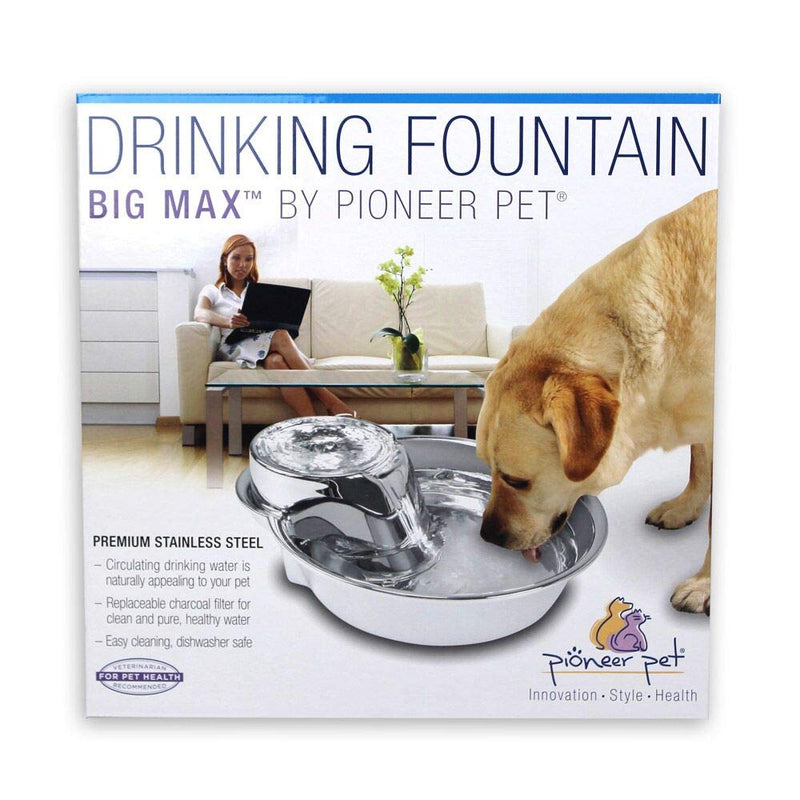 Pioneer Pet Drinking Fountain Big Max Design, Stainless Steel - PawsPlanet Australia