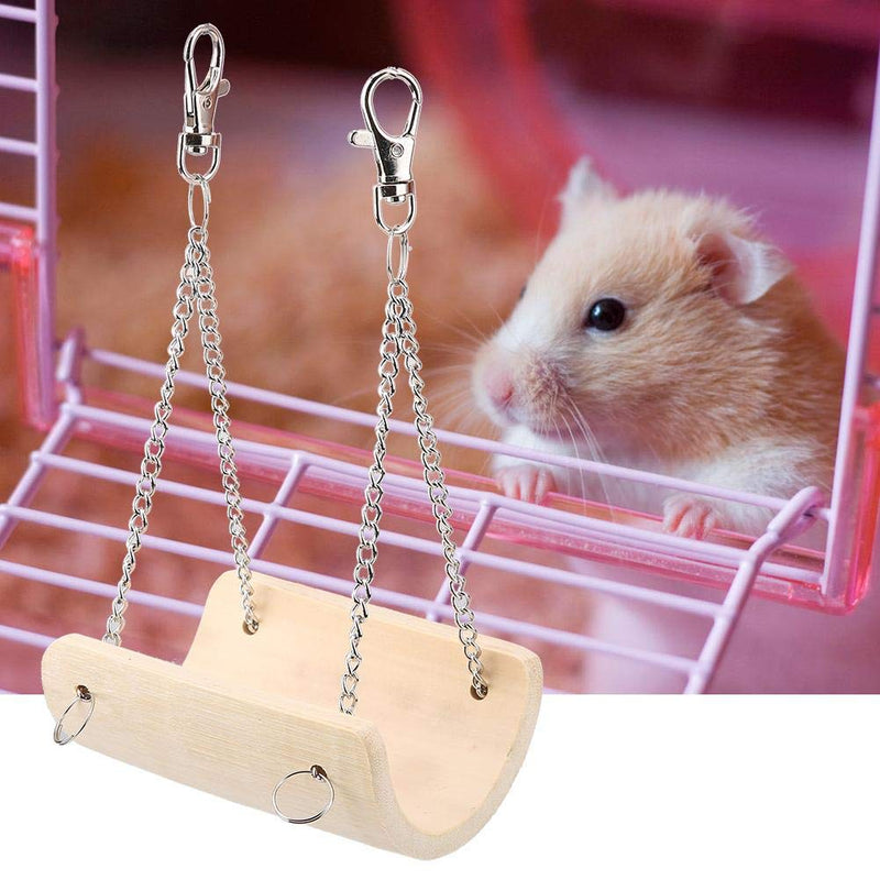 Junluck Hamster Swing, Anti-slip Cage Toys Nontoxic Curved Shape Cage Toy, Wood Swing for Small Animals - PawsPlanet Australia