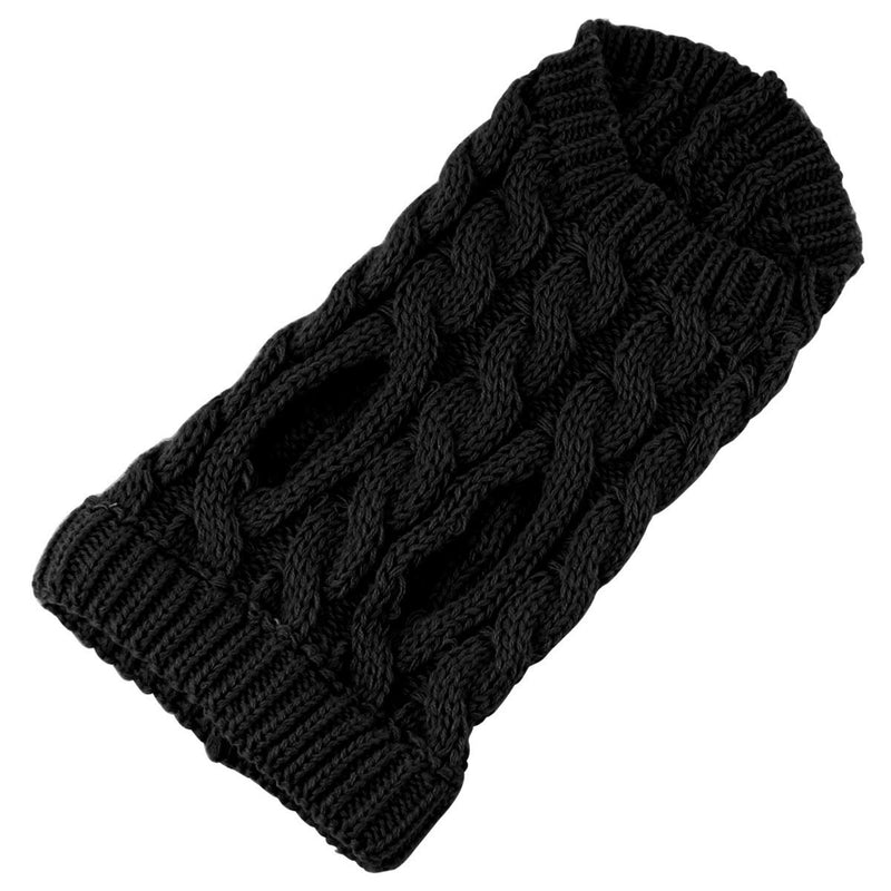 Pet Dog Turtleneck Knitting Sweater Coat Winter Warmer Thickening Pullover Knitwear Crochet Coat Clothes for Small Medium Large Dog Puppy Cat (S, Black) S - PawsPlanet Australia