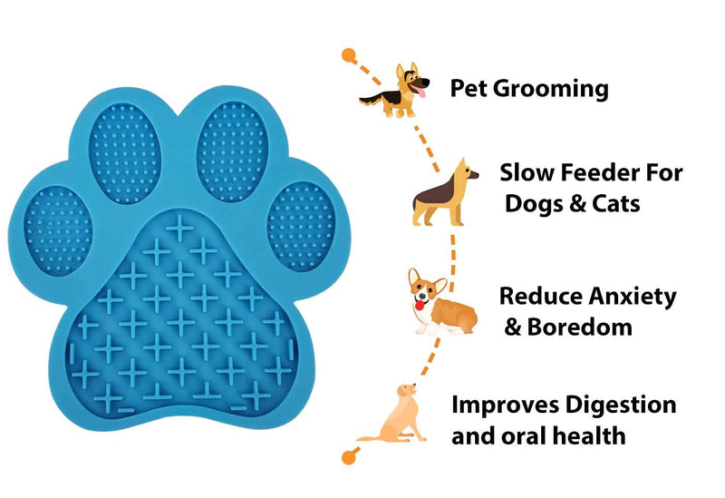 [Australia] - Lick Mat for Dogs | Slow Feeder | Dog Lick Mat for Anxiety | Dog Lick Pad for Treats & Grooming | Use in Shower and Bath With Super Suction Cup Holds on Wall and Floor | Great for Pet Training 