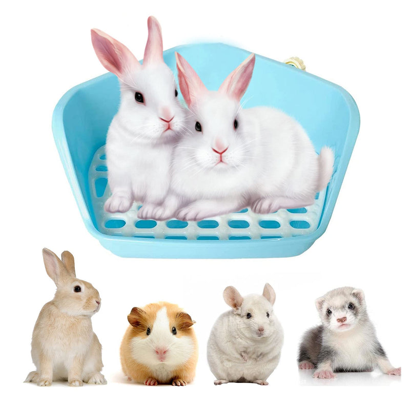 kathson Rabbit Litter Box, Pet Toilet Small Animal Potty Trainer Corner Pet Bowls Removable Hanging Pet Cage Bowl for Bunny Guinea Pig Chinchilla Ferret - PawsPlanet Australia