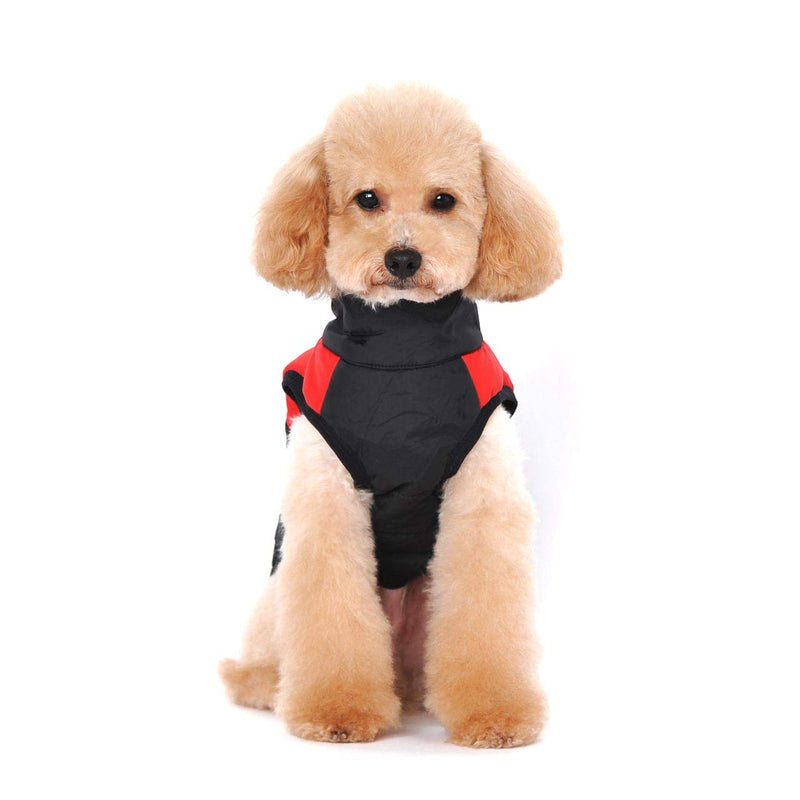 Ectkuee Waterproof Dog Coat Jacket Warm Padded Puffer Pet Dog Puppy Clothes Vest (Red,S) S Rouge - PawsPlanet Australia