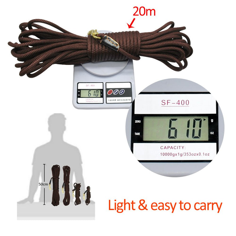 [Australia] - PET ARTIST Braided Nylon Rope 10ft-66ft Tracking/Training Dog Leash 10ft(3m) Dark Brown 