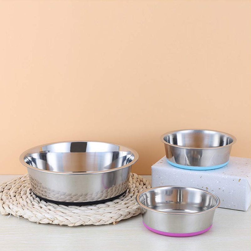 CHICAN 960ML Stainless Steel Dog Bowls, Cat Feeding Bowls, Dog Cat Plate Bowls With Non-slip Rubber Bases, Small Pet Feeder Bowls And Water Bowls (rose Red, M-18cm) rose Red - PawsPlanet Australia