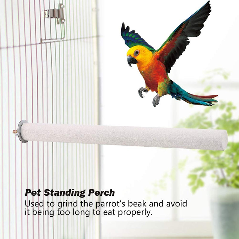 HEEPDD Parrot Perch, Wood Perch Paw Grinding Toy Standing Bar for Bird Macaw African Grey Budgie Parakeet Cockatiel Conure Lovebird Finch(13.8 inch) 13.8 inch - PawsPlanet Australia