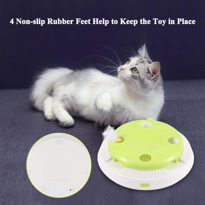 [Australia] - WIOR Interactive Cat Toy, Electronic Automatic Cat Toys with Random Rotating Feather & Auto ON/OFF Function, 8 Outlets Pop and Play Cat Toy for Indoor Pet Cat Kitten Entertainment, Training or Hunting 