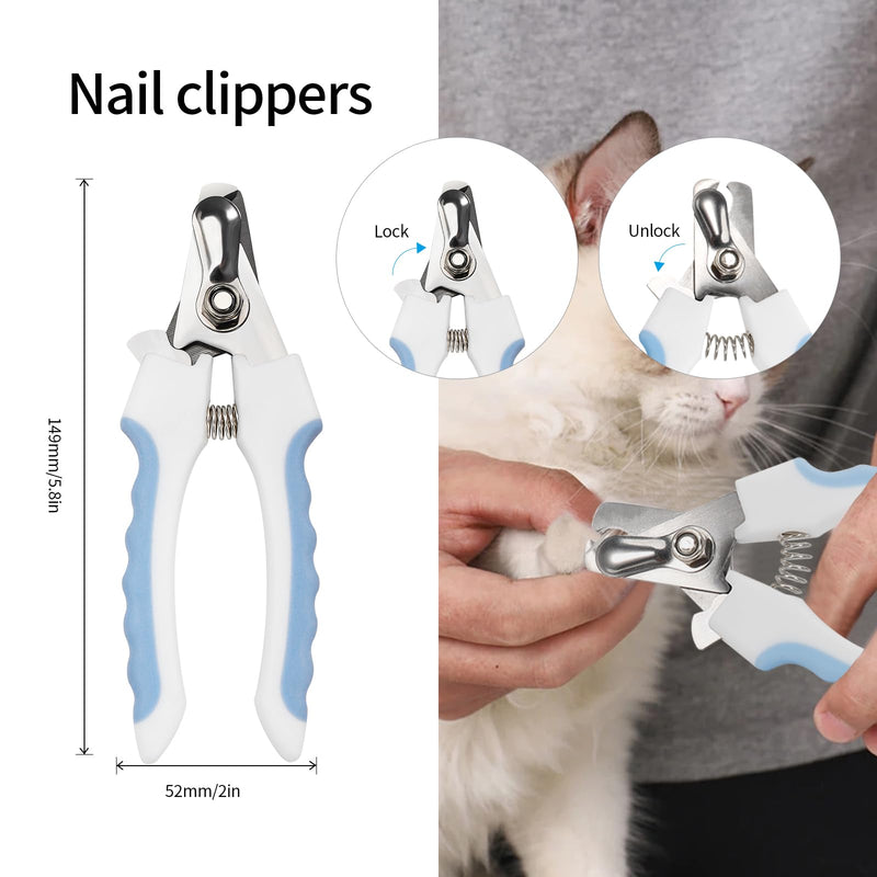 D dDraw 8-piece animal care set, dog scissors set with claw scissors, nail file, animal fur scissors, pet comb, fur glove, dog brush, food bowl, pet finger toothbrush, for dogs and cats, small animals - PawsPlanet Australia