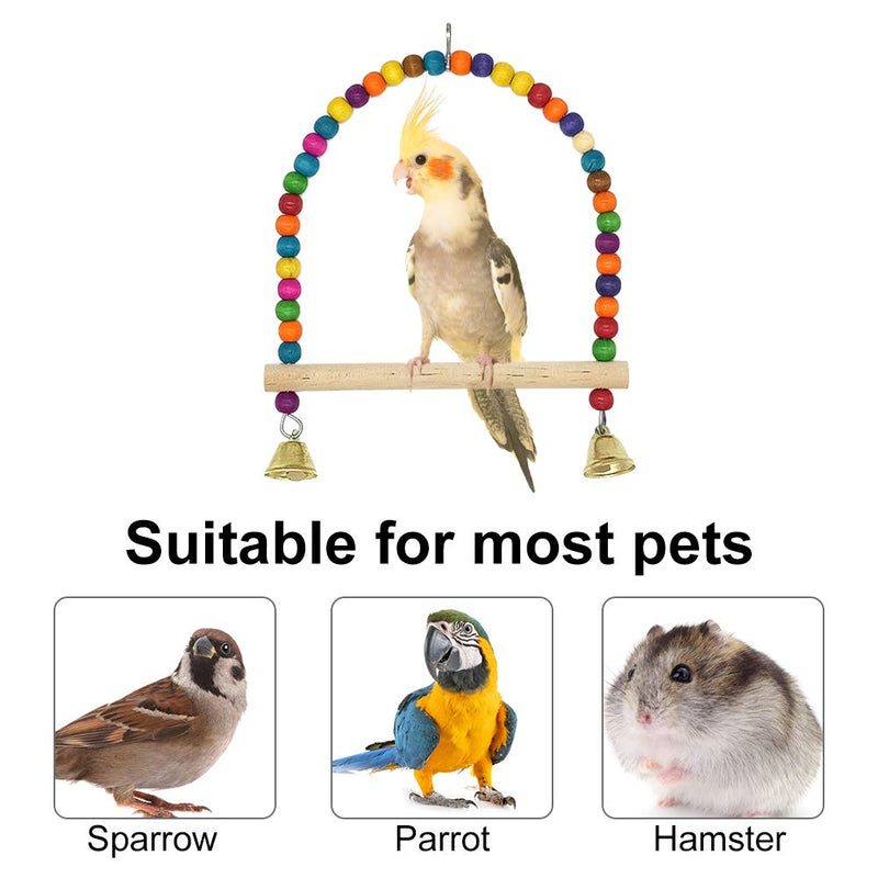 EQLEF Parrot Toys For birds, Bird Cage Toys Hanging Swing Parrot Bite Toy Parrot Rope Hanging Bell for Conures Macaws Finches Mynah Budgies Pack of 10 - PawsPlanet Australia