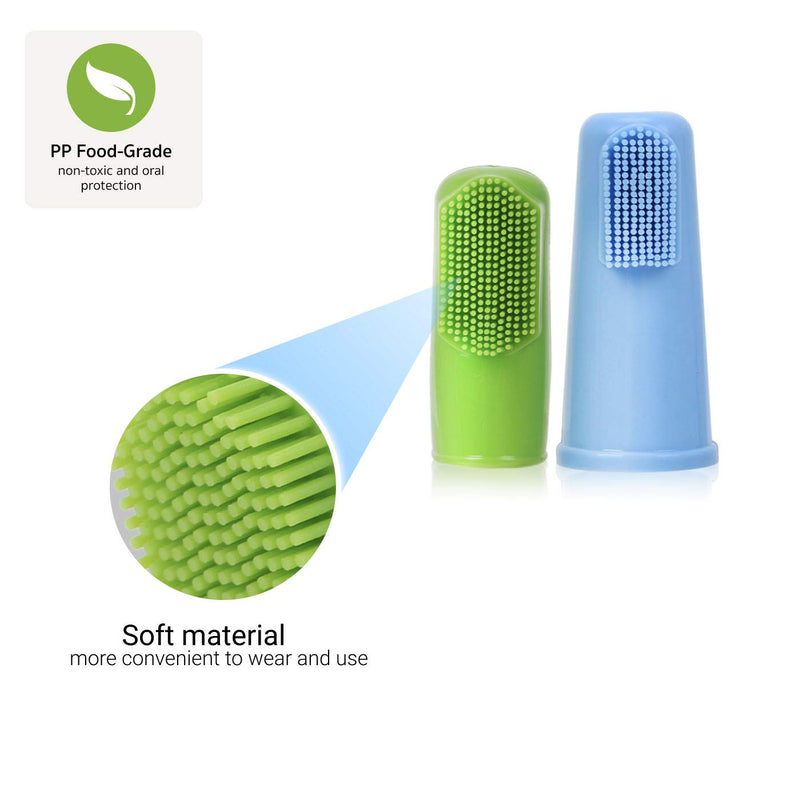 [Australia] - None/Brand Soft Rubber Pet Bath Shampoo Brush for Dog and Cat Skin Massage, Hair Grooming Silky, Soft Safe Finger Toothbrush, Cleaning Pet Teeth Set 