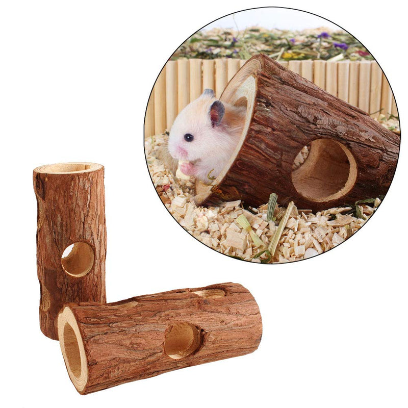 NA Natural Wooden Animal Tunnel Hamster Chew Toys Pets Exercise Toys for Hamster Rat Rabbit Mice Ferret Guinea Pig - PawsPlanet Australia