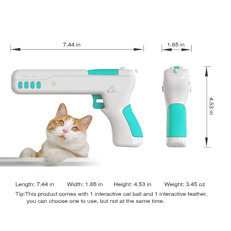 TCJJ Cat Funny Toys Safe And Durable Retractable Training Cat Guntoys For Indoor Pet Nteractive Toy With Pinball And Feather - PawsPlanet Australia