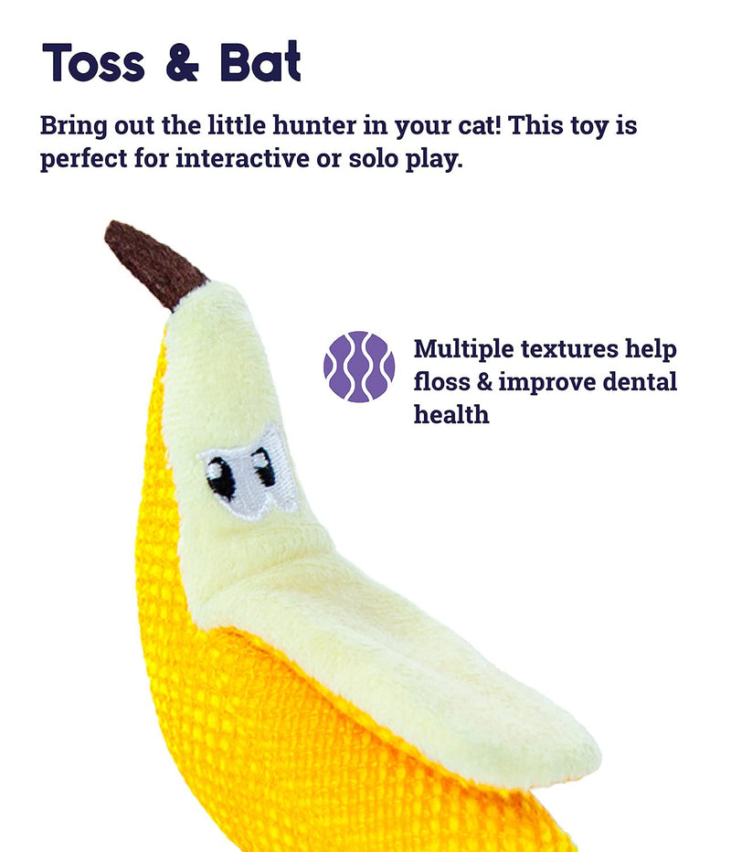 Petstages Catnip and Dental Health Cat Toys Dental Catnip Toys Banana - PawsPlanet Australia