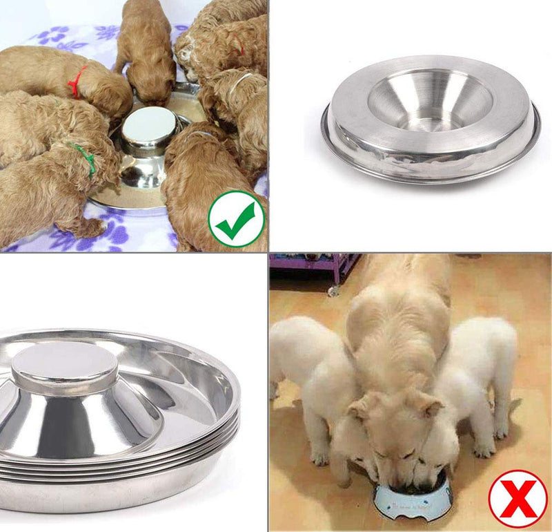 YUDANSI Stainless Steel Dog Bowl, Dog Water Bowl Food Bowls,Puppy Weaning Bowls,Slow Feeder Dog Bowl Where Multiple Puppies and Cats Eat at The Same Time 10.2in-1pcs - PawsPlanet Australia