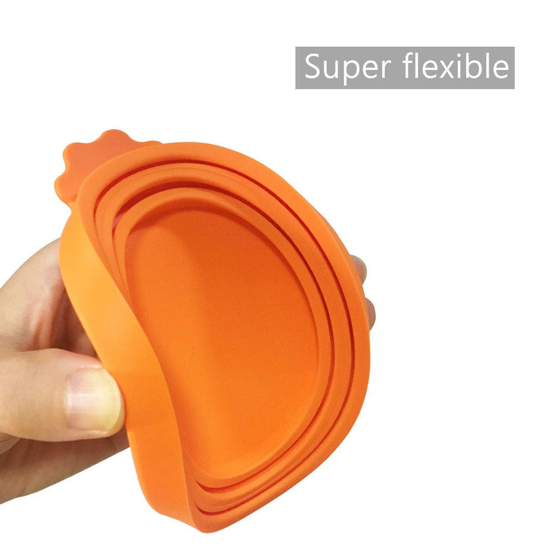 Pet Food Can Covers Fits 3 Sizes Pet Food Can [ Dishwasher Safe, BPA Free ] Universal Silicone Dog Cat Food Can Lids (Orange) 1 Pcs - PawsPlanet Australia