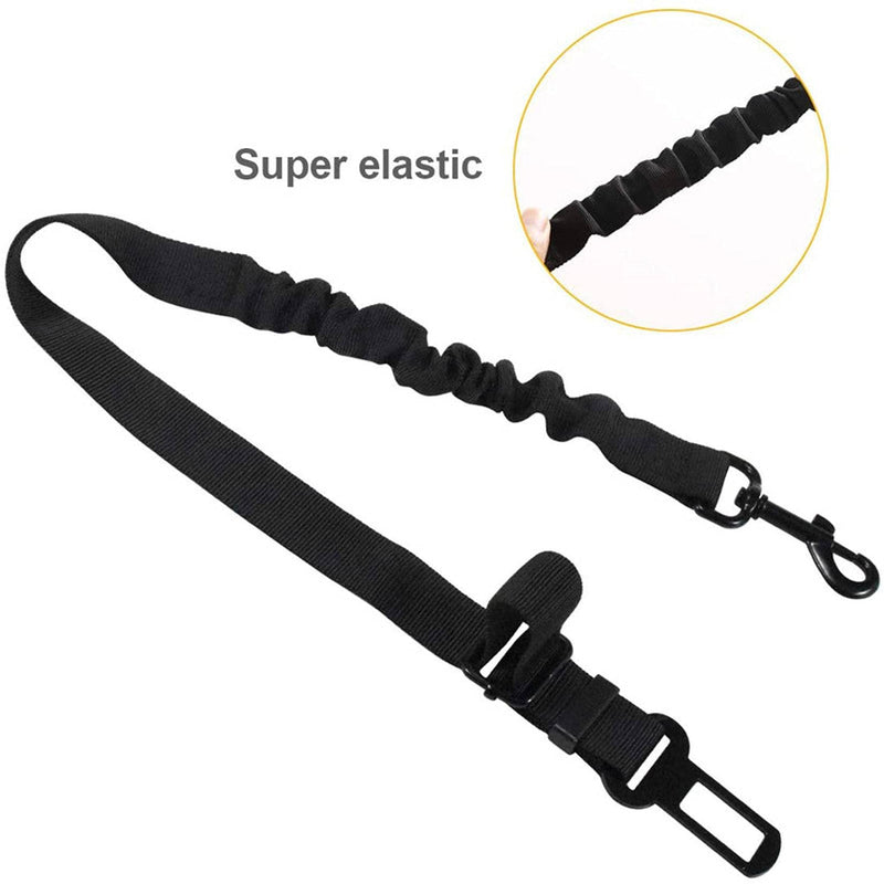 Dog Seat Belt for Car, 2 Packs Adjustable Pet Dog Cat Car Seat Belt Clips Safety Leads Strong Nylon & Elastic Pet Seat Belt Vehicle Seatbelt Harness Retractable Dog Car Seatbelts-Black black - PawsPlanet Australia