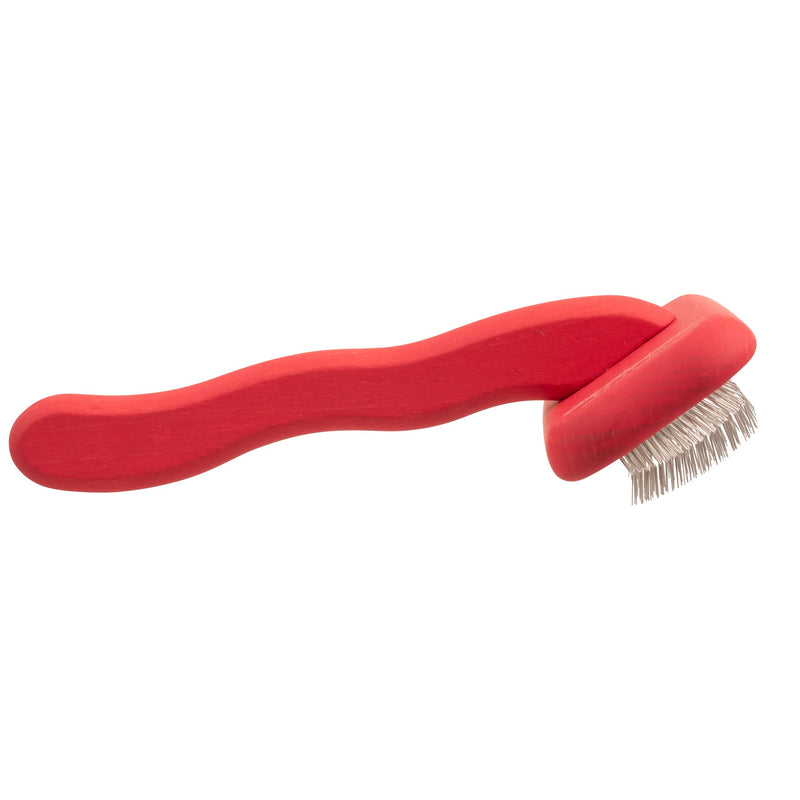 Chris Christensen Dog Brush, Mark II Small Slicker Brush, Groom Like a Professinal, Stainless Steel Pins, Lightweight Beech Wood Body, Ground and Polished Tips, Red - PawsPlanet Australia