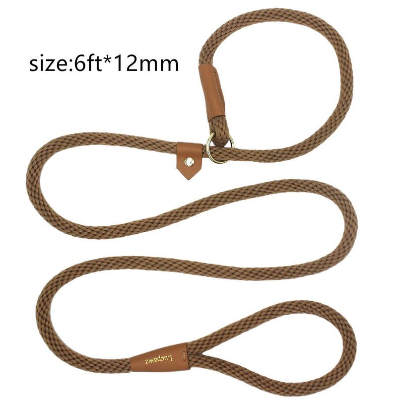 Lucpawz Pet Slip Lead Dog Leash, Easy to Use Braided Rope Slip Leash 6FT, Dog Lead and Collar Combo for All Breeds 6ft*12mm Airy Blue - PawsPlanet Australia