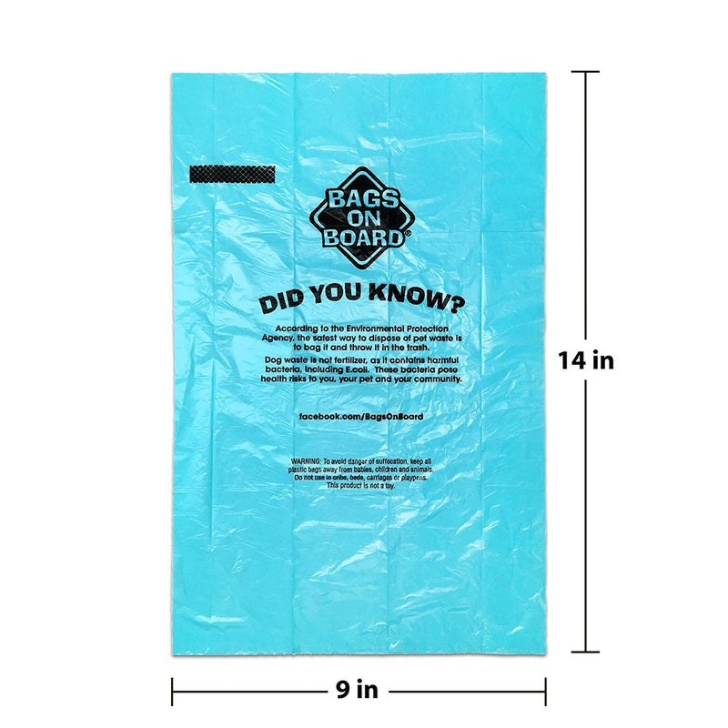 [Australia] - Bags on Board Odor Control Dog Poop Bags and Dispenser | Strong, Leak Proof Dog Waste Bags | 9 x14 Inch Scented Waste Pickup Bags Ocean Breeze 140 Bags 