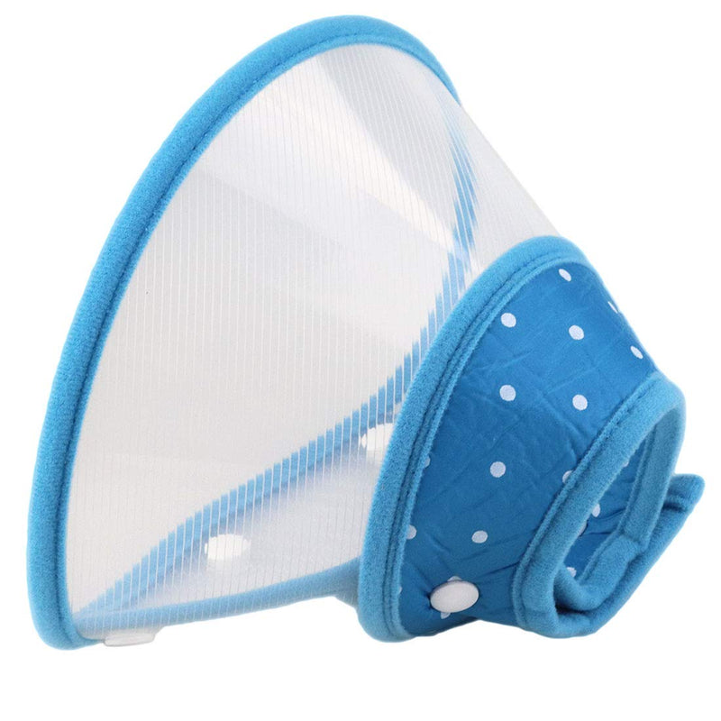 [Australia] - Cat Cone Dog Cone Collar Soft Dotted Recovery Collar After Surgery for Cats Kitten Puppy Small Dogs Pets Animals S Blue 