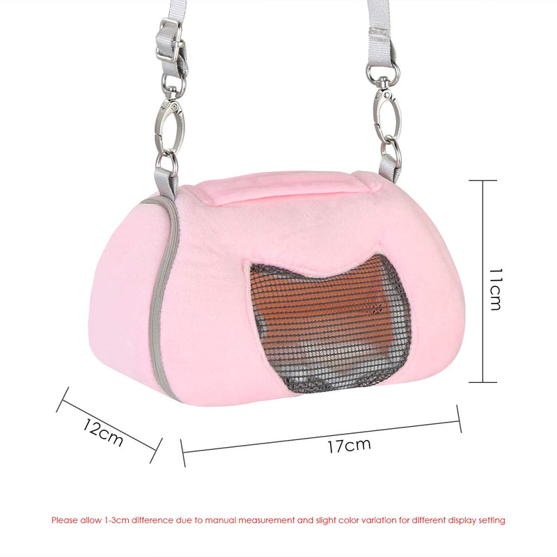 Breathable Small Pet Carrier Bag,Portable Travel Handbag with Adjustable Single Shoulder Strap for Hamster, Hedgehog, Sugar Glider, Chinchilla, Guinea Pig and Squirrel Pink - PawsPlanet Australia