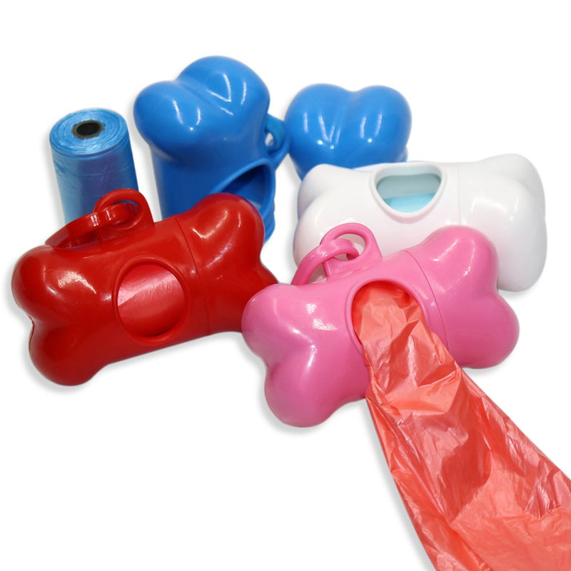 [Australia] - M-Aimee 10 Pack Bone Shaped Pet Waste Disposal Dog Poop Bags Dispenser, Random in Color 