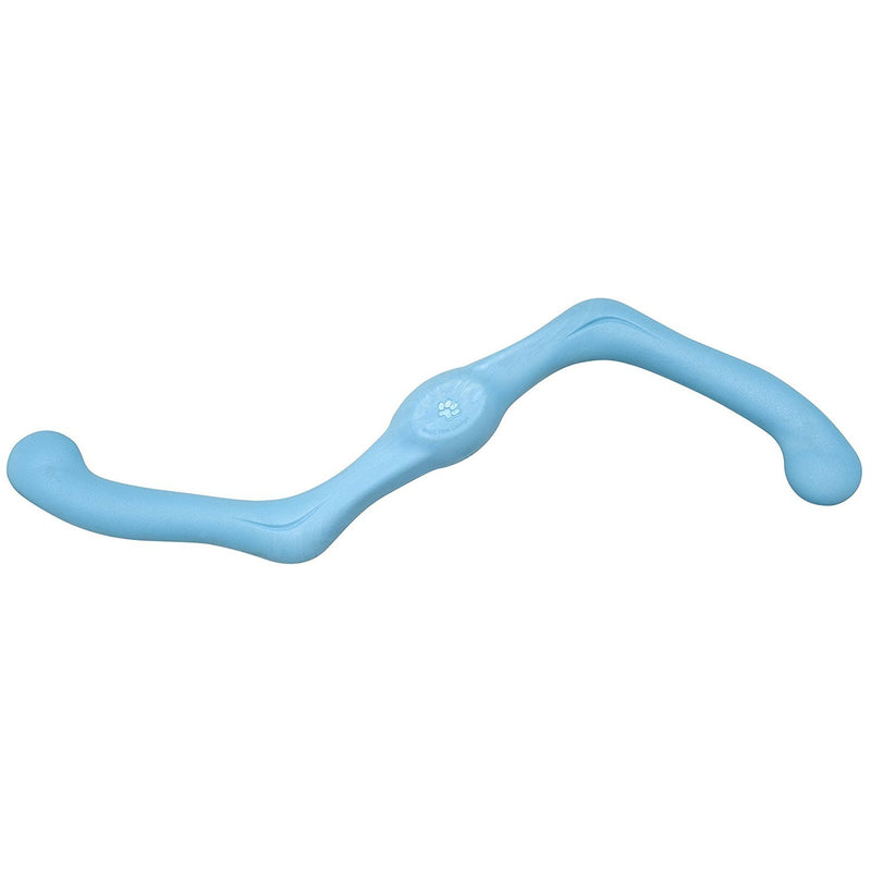 [Australia] - West Paw Zogoflex Bumi Dog Tug Toy – S-Shaped, Lightweight Chew Toys for Fetch, Play, Pet Exercise – Tug of War Soft Flinging Squishy Chewy Toy for Dogs – Guaranteed, Latex-Free, Made in USA Large Aqua Blue 