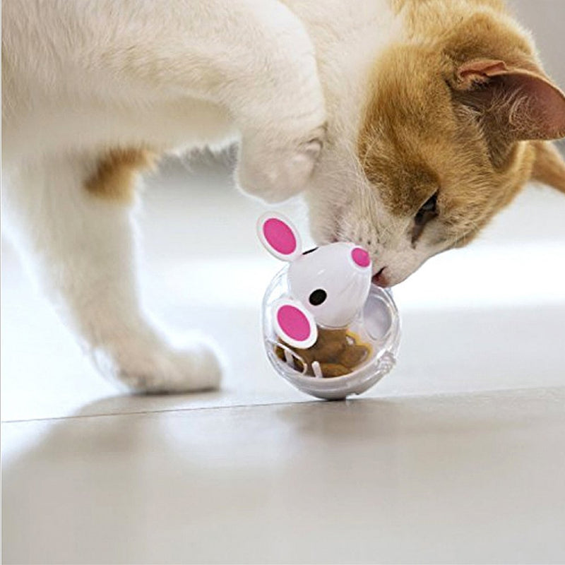 [Australia] - BSMTech Cat Toys Interactive Cat Toy,Pet Cat Dog Feeder Food Dispenser Treat Ball Cat Toy,Interactive Pet Toys,Tumbler IQ Treat Ball,Fill Chew Toy Dispensing Food Toys for Dogs and Cats Pink Mouse 