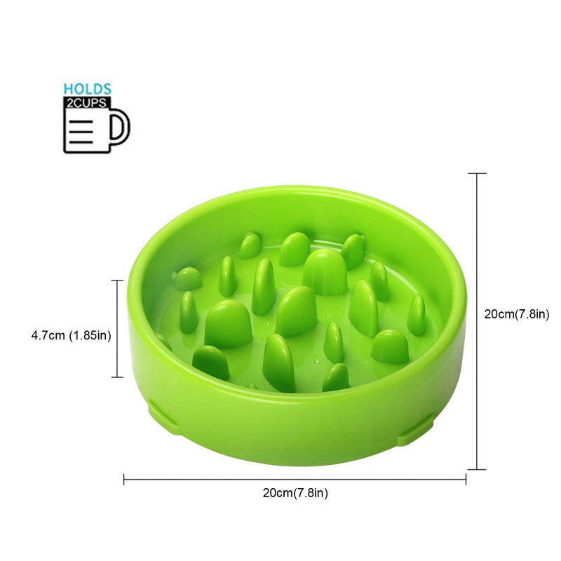 [Australia] - Kismaple Dog Slow Eating Feeder Bowl, Fun Foraging Anti Choking Anti Gobble Anti-Choke Interactive Feeding Slow Eating Bowls Non-Slip Green 