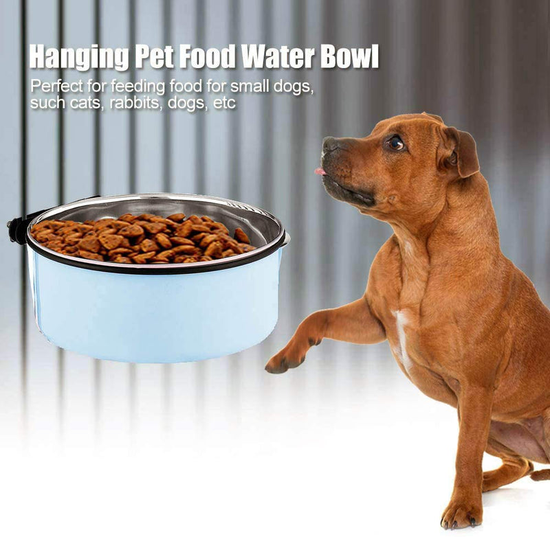 Dog Water Bowl Cage,Crate Type Water Bowl,Stainless Steel Pet Hanging Bowl,Puppy Crate Water Bowl Water Dispenser,Small Sized Dog Feeding Bowls and Water Bowls(850ml/1pcs） Blue14cm - PawsPlanet Australia