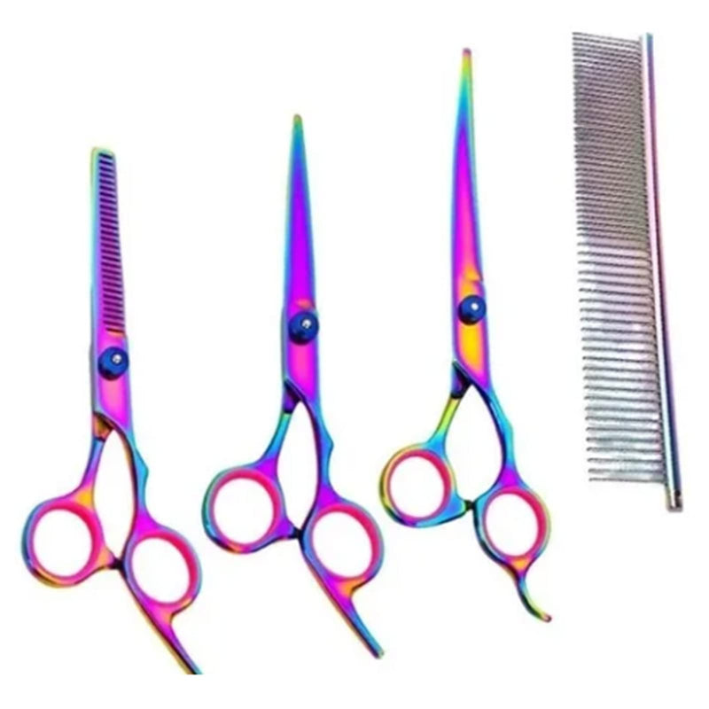 Dog Grooming Scissors Set, Professional Dog Grooming Scissors with Round Safety Tips Stainless Steel Pet Grooming Scissors for Dogs and Cats - PawsPlanet Australia