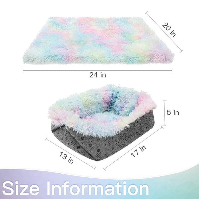 Self Warming Cat Bed / Mat for Indoor Cats - Pet Bed Cushion for Small Dogs, Warm Cave, Soft Colorful Plush Fluffy Puppy Sofa with Anti Slip Bottom - PawsPlanet Australia