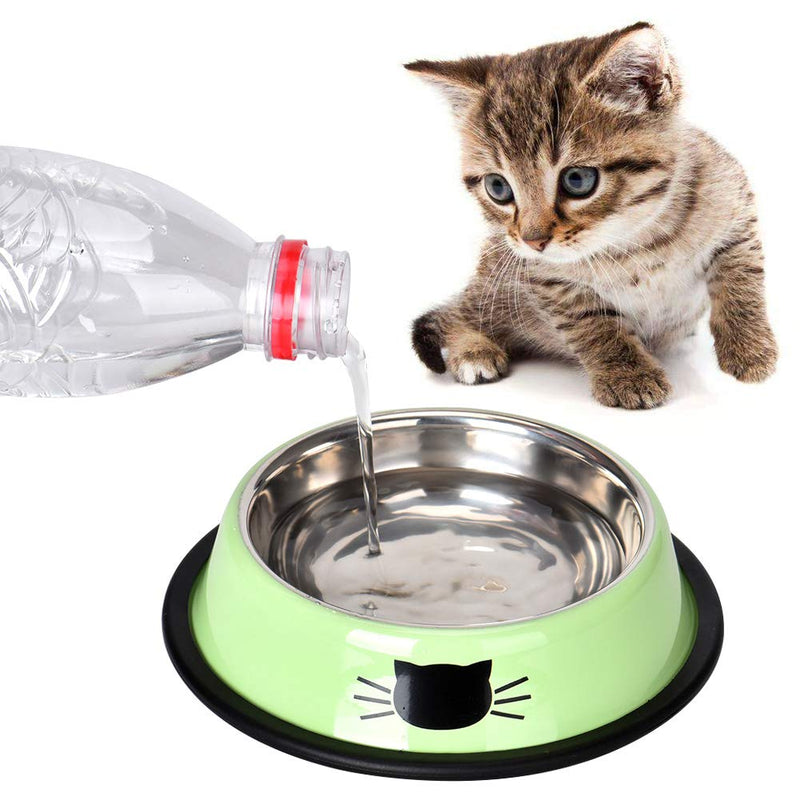 Queta 3 Piece Cat Food Bowl, Stainless Steel Cat Bowl Set Feeding Bowl Cat Food Bowl Water Feeding Bowl with a Bowl Mat 3 x feeding bowls - PawsPlanet Australia