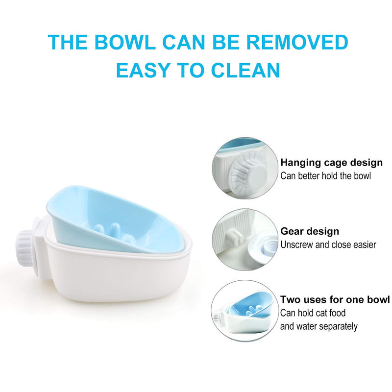 MEKEET 2-in-1 Dog Bowl Pet Hanging Bowl Dog Slow Feeder Bowl ,Crates Bowl & Cages Bowl for Dogs,Cats,Rabbits, Birds, Hamsters, Ferrets - PawsPlanet Australia