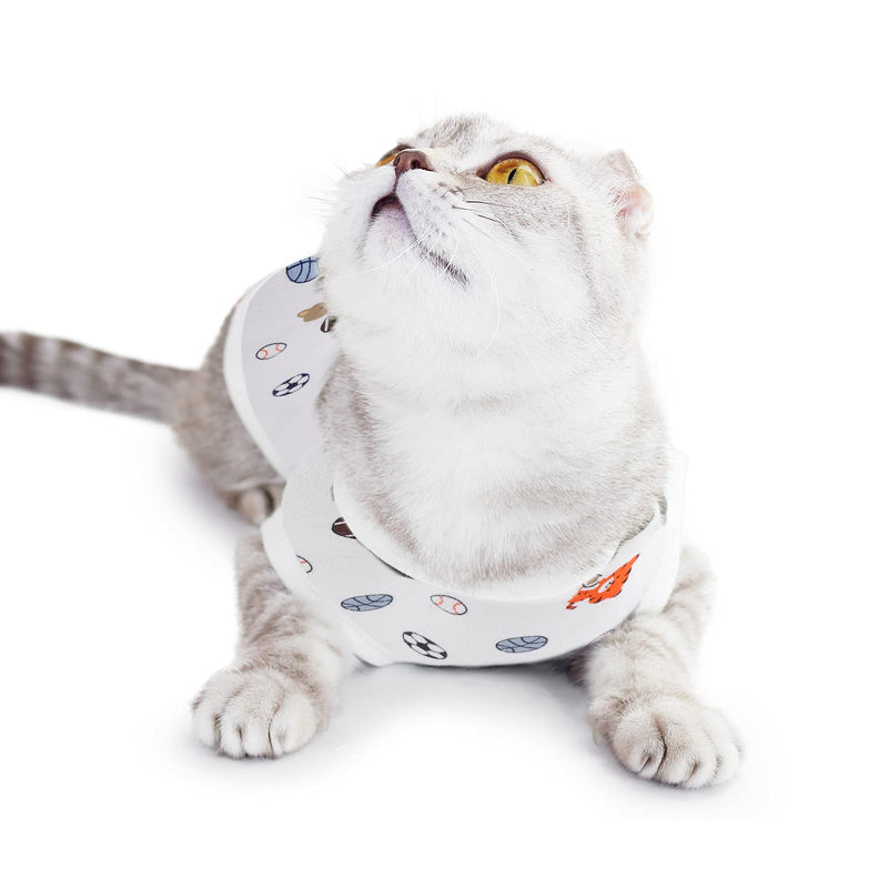 URATOT 2 Pieces Cat Recovery Suit Cat Surgical Recovery Suit Cotton Breathable Kittens Physiological Clothes for Abdominal Wounds or Skin Diseases Donut, Football S - PawsPlanet Australia
