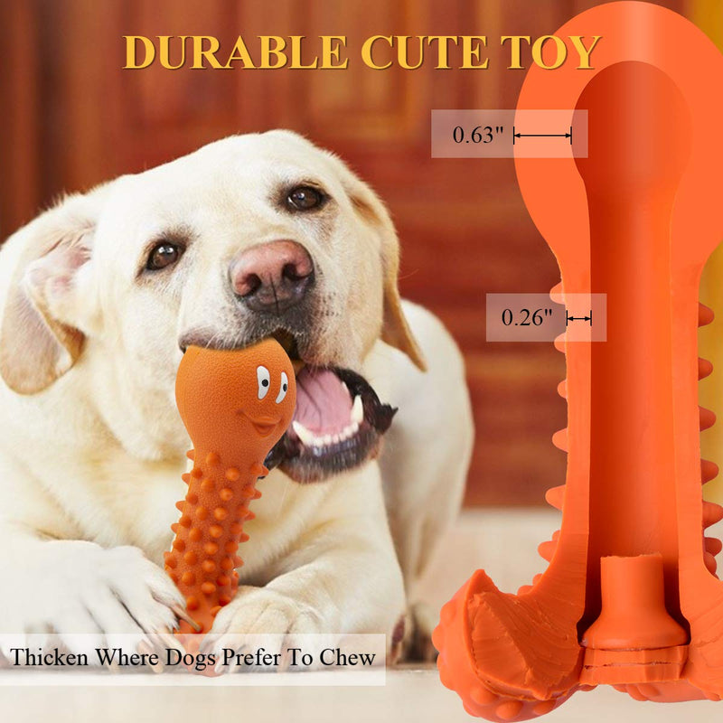 Squeaky Dog Toys for Aggressive Chewers Large Breed, Medium Dogs, Natural Durable Rubber 7" Dog Chew Toys Orange Orange squeaky dog chew toys 7 inch - PawsPlanet Australia