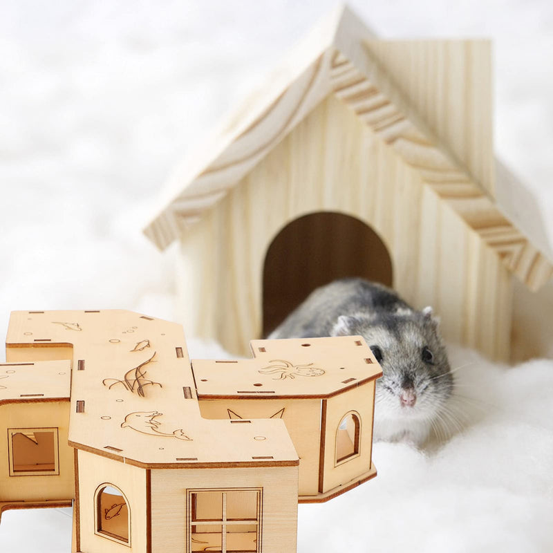 Balacoo Wood Hamster House Maze Multi Chamber Hamster Hideout Tunnels Exploring Enrichment Toys for Syrian Hamsters Gerbils Lemmings - PawsPlanet Australia