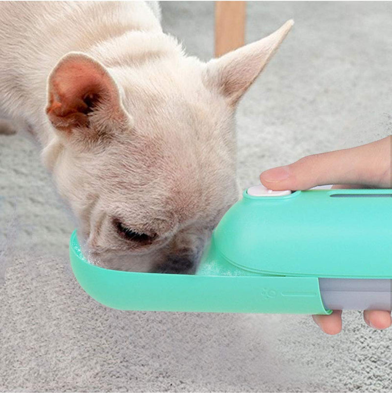 [Australia] - MoMaek Dog Water Bottle, Leak Proof Portable Puppy Water Dispenser with Drinking Feeder for Pets Outdoor Walking, Hiking, Travel, Retractable Drinking Bottle with Food Grade Silicone, BPA Free green 