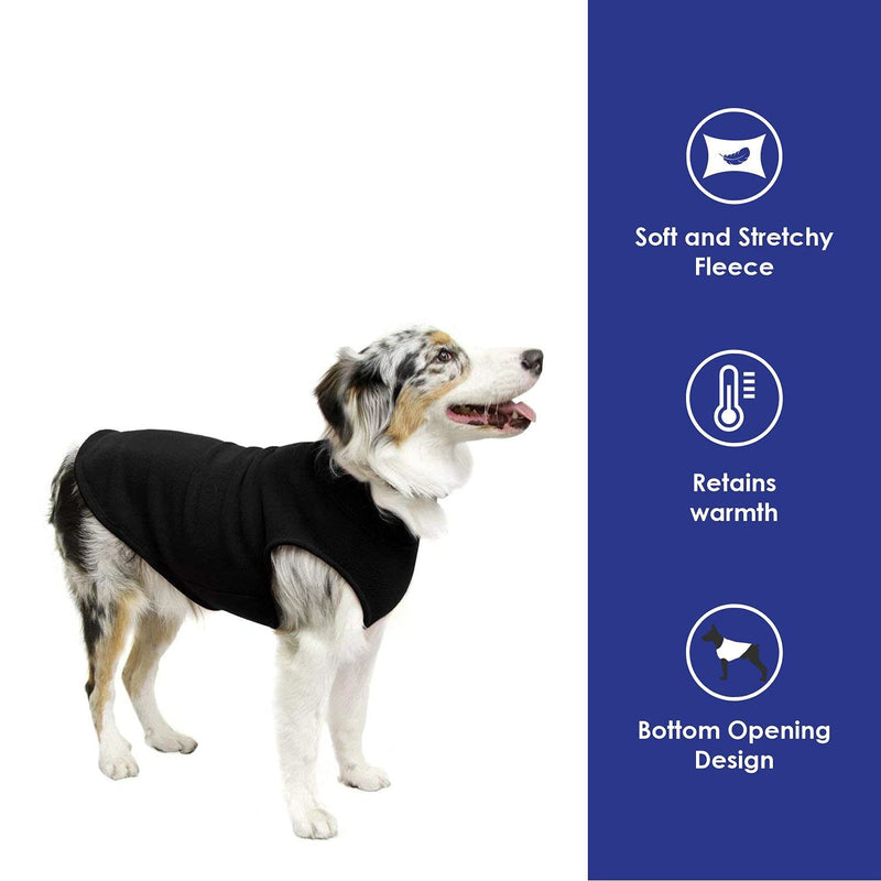 Gooby Stretch Fleece Vest Dog Sweater - Warm Pullover Fleece Dog Jacket - Winter Dog Clothes for Small Dogs Boy - Dog Sweaters for Small Dogs to Dog Sweaters for Large Dogs for Indoor and Outdoor Use Black 3X-Large Length (20.5") - PawsPlanet Australia
