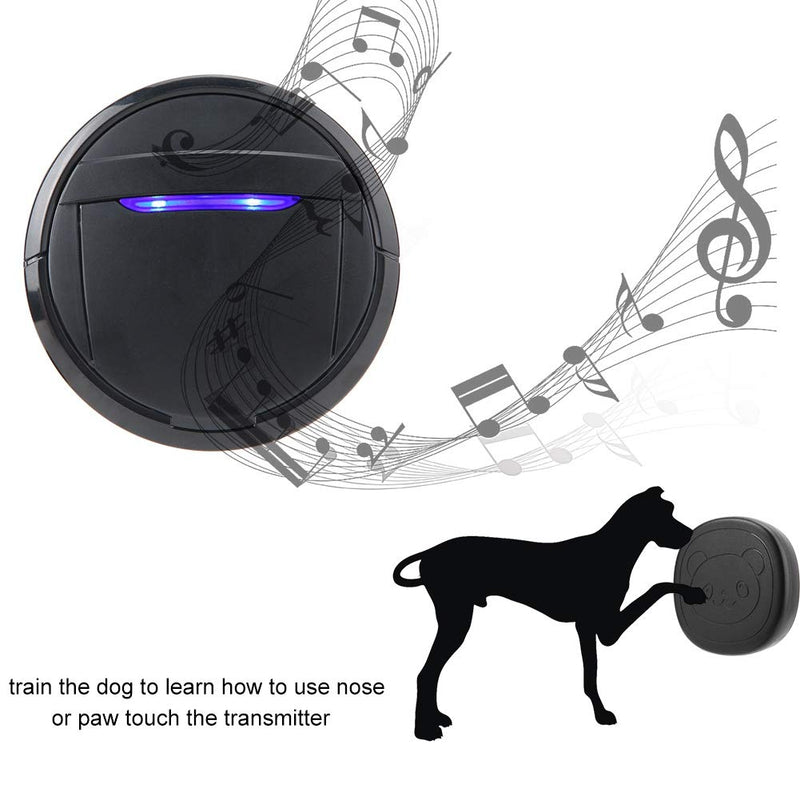 Dog Door Chime, IP55 Waterproof Wireless Dog Bell with Touch Button for Dog Training, SOS Door Call Included 2 Transmitters 1 Receiver (EU) Eu - PawsPlanet Australia