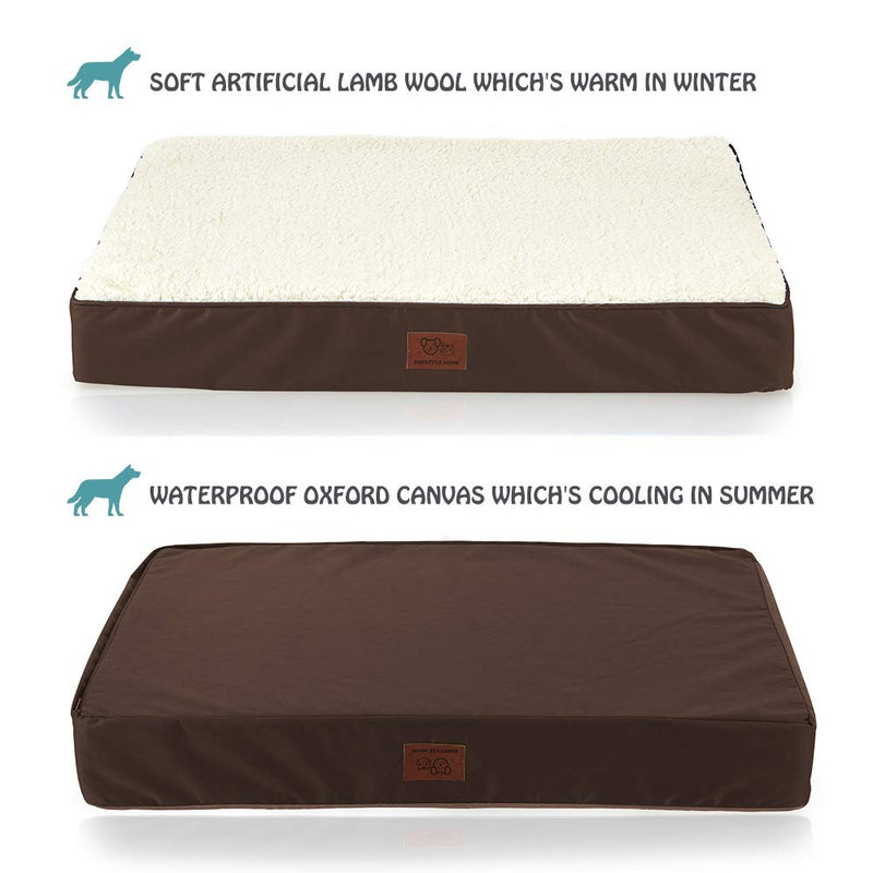 SunStyle Home Orthopedic Foam Dog Bed for Small, Medium, Large Dogs Up to 50/75/100lbs with Waterproof Removable Cover, Mattress Pet Mat Bed for Dogs & Cats - Orthopedic Egg Crate Foam Platform Espresso - PawsPlanet Australia