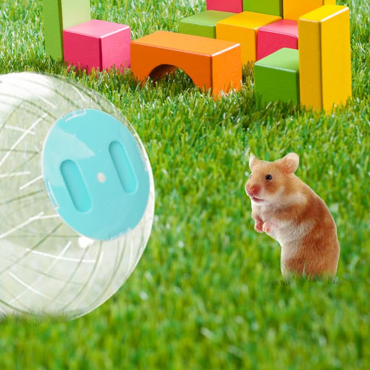 JVHLOV 14.5cm/5.71inch Quiet Hamster Toy Transparent, Hamster Run Ball, Running Ball for Hamsters & Mice, Rodent Toy for Running, Plastic - PawsPlanet Australia