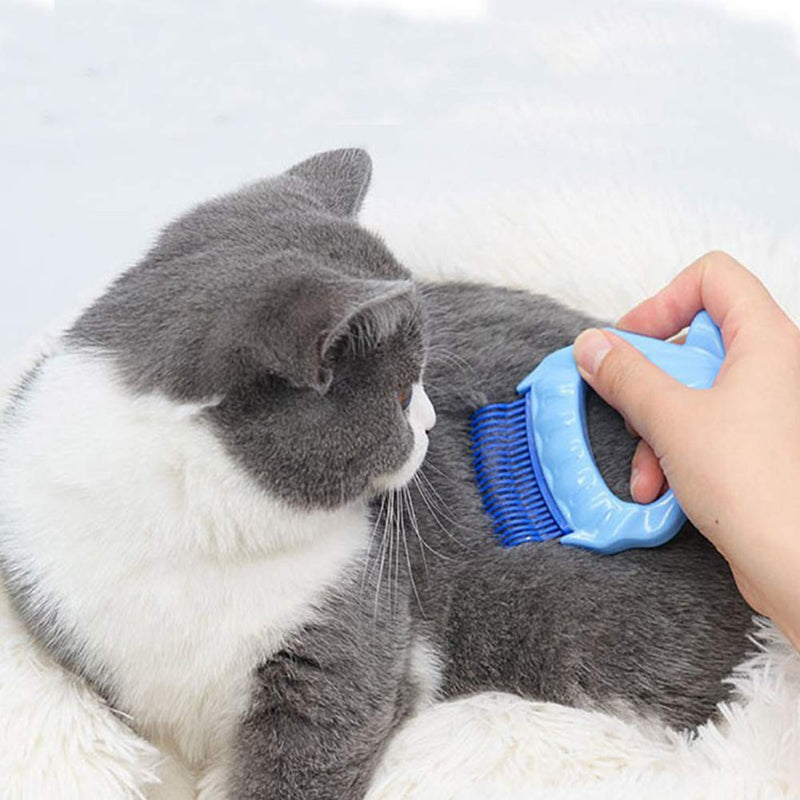 INTVN Cat Comb, 1 pieces Shell Shaped Cat Brush Cat Specific Hair Comb Dog Grooming Hair Removal Cleaning Comb Massager Tool with Non-Slip Handle Suitable for Pet Hair Care and Removal - PawsPlanet Australia