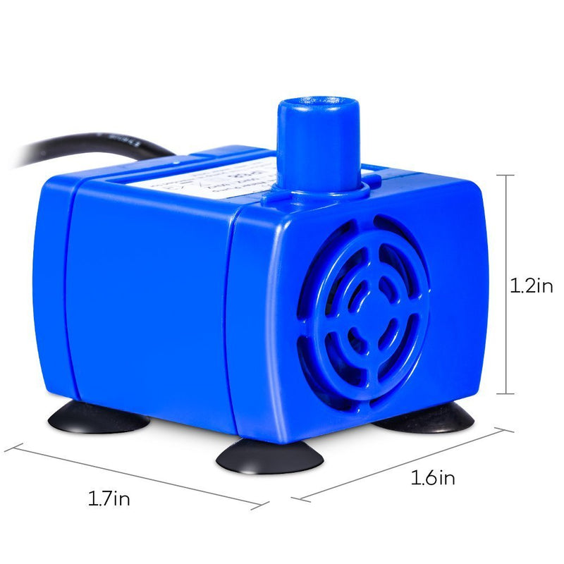 [Australia] - YOUTHINK Silent Submersible Pet Water Fountain Pump, Powerful Replacement Pet Fountain Water Pump with 5.9ft Power Cable, Low Power Consumption for 1.6L & 2.1L Flower Fountain 