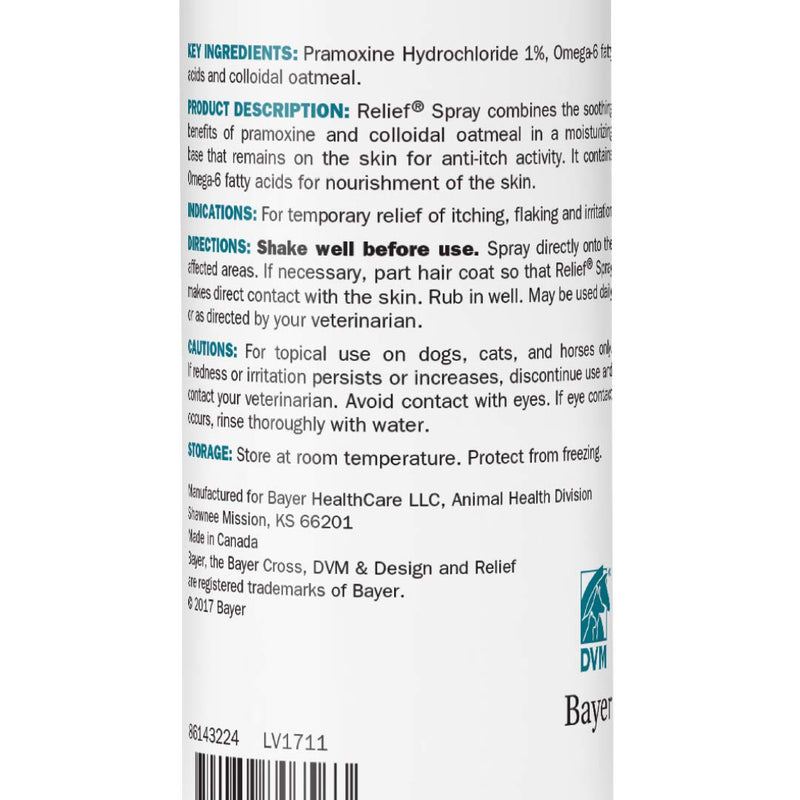 Relief Spray, temporary relief of itching and flaking, for dogs, cats and horses, 8 oz - PawsPlanet Australia