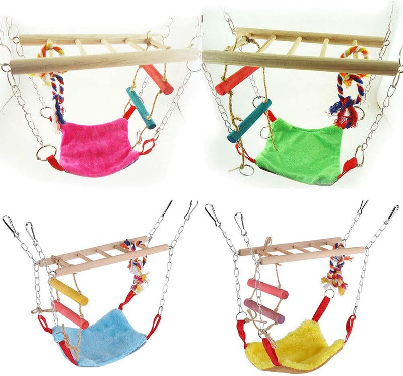 ZYYRSS Bird Toys Set Wood Ladder Warm Hammock Nest Bed for Bird Parrot Macaw African Grey Budgie Cage Toy Cage Accessories Hamster Chinchilla Cage Stand Perch - PawsPlanet Australia