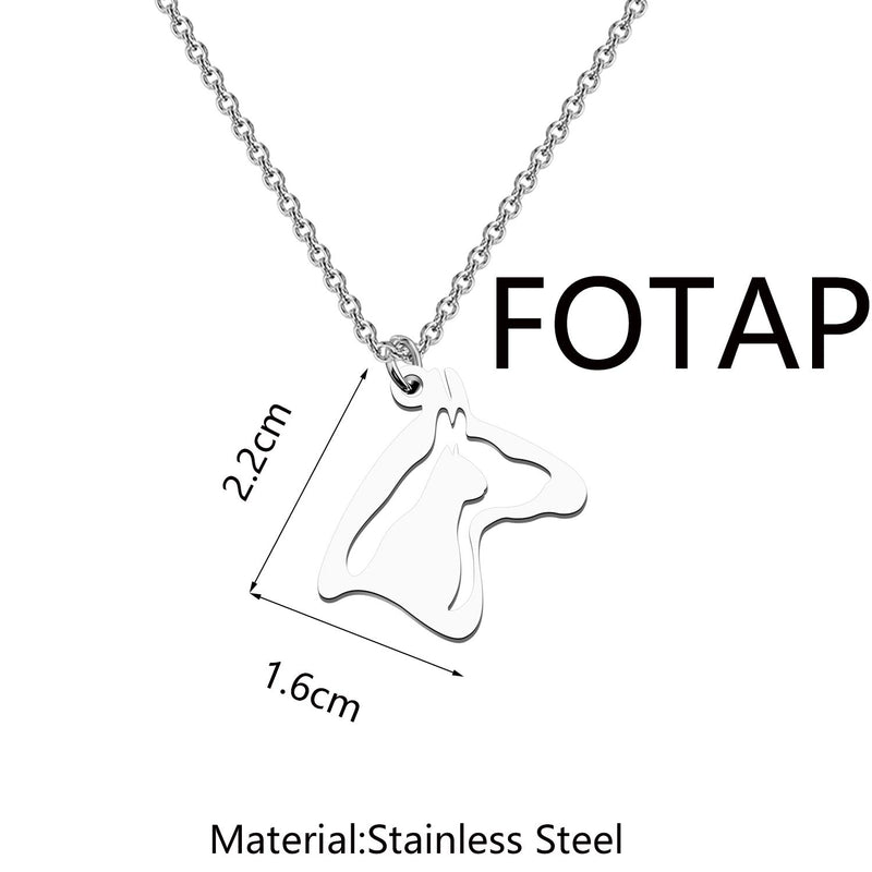 FOTAP Pet Necklace Animal Gift Dog Cat Horse Pendant Necklace Pets Lover Animal Jewelry Cat Dog Horse - PawsPlanet Australia